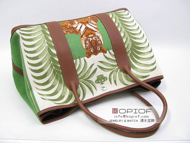 エルメス ガーデン スーパーコピーパーティPM 王者の虎(トラ-タイガー)キャンバス-虎柄(シルバー金具) her021